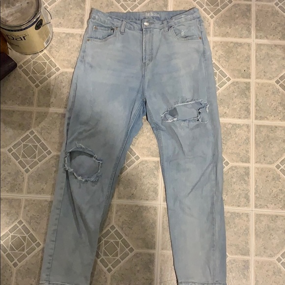 Wildflowers Denim - Distressed Light Wash Mom Jeans